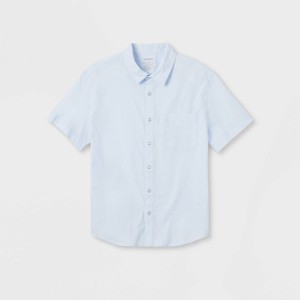 Men's Adaptive Short Sleeve Button-Down Shirt - Goodfellow & Co™ Airy Blue - 1 of 3