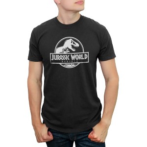 Men's Jurassic World: Rebirth Black and White Movie Logo T-Shirt - 1 of 4