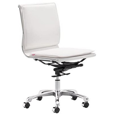 Zuo Lider Plus Armless Office Chair White