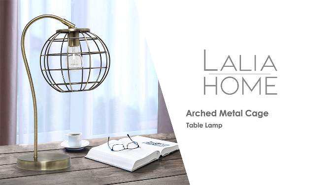 Metal Arched Cage Table Lamp - Lalia Home, 2 of 8, play video