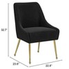Zuo Maxine Dining Chair Black & Gold - 3 of 4