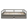 PAGED Twin Daybed Extending Wooden Bed Frame Modern Sofa Bed with Trundle and 2 Drawers for Living Room - 4 of 4