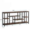 Syemin Console Tables Long Industrial Console Table, 3-Tier Sofa Table Behind Couch, Narrow Entryway Hallway Accent Table, Brown, 70.87"*11.8"*35.4" - 3 of 4