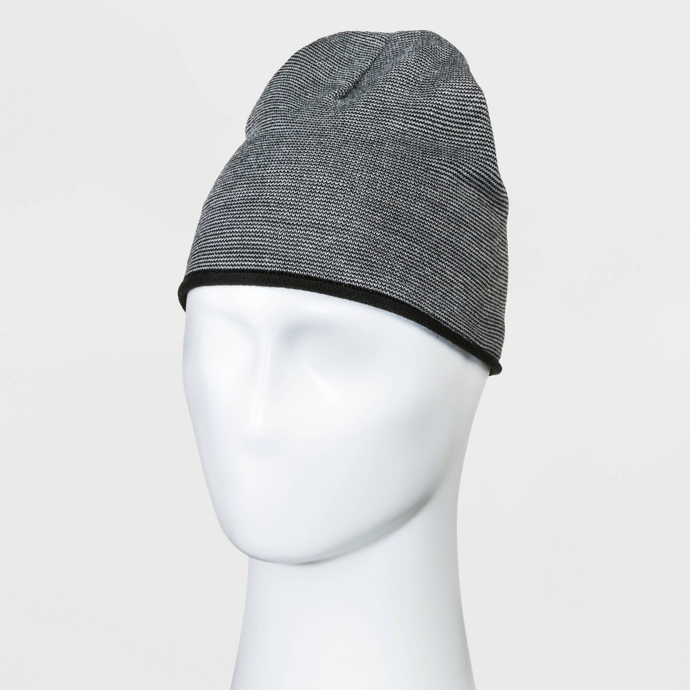 Men's Striped Light Weight Beanie - Goodfellow & Co Gray/Navy One Size