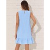 INSPIRE CHIC Women's Ruffle Hem Sleeveless Round Neck Smock Mini Dress - 3 of 4