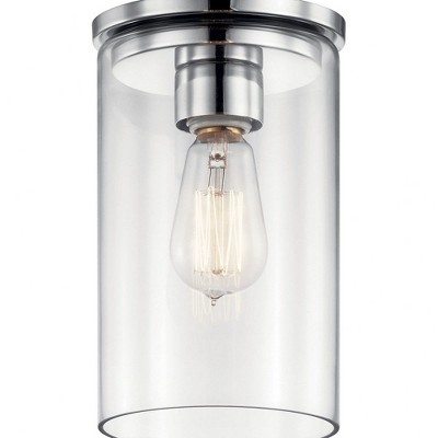 Crosby Mini 6" Black Steel Pendant with Clear Glass Shade
