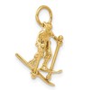Black Bow Jewelry 14k Yellow Gold Moveable 3D Snow Skier Pendant - 4 of 4