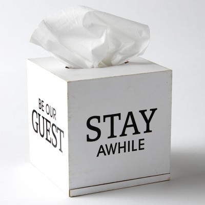 Lakeside Be Our Guest Decorative Tissue Box Cover - Decorative Guest Room Accent