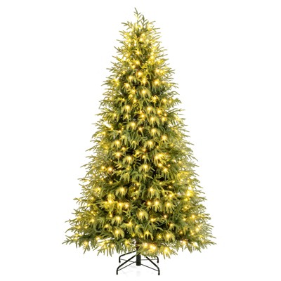 Coatway 7/7.5/8 FT Artificial Pre-Lit Christmas Tree with 400/500/470 Warm White LED Lights 1217/1449/1470 Branch Tips