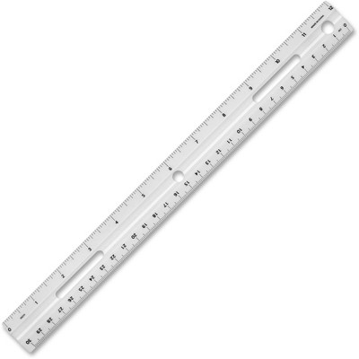 Business Source Plastic Ruler Beveled Edges 12"L White 32365