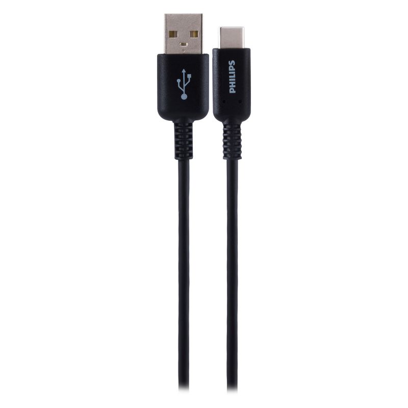 Philips 6' Cable, USB-A to USB-C 15W Charge - Black, 3 of 10