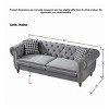 87" Chesterfield Tufted Velvet Sofa with Rolled Arms & Nailhead Trim,3-Seater Couch for Living Room,Apartment or Office-Baofuwish - 4 of 4