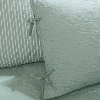 Seafoam Blue Floral Reversible Daybed Cover Set