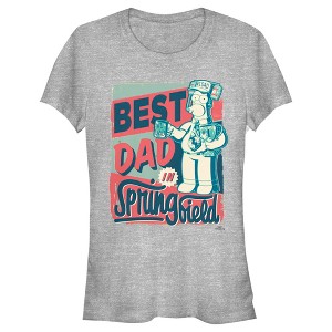 Juniors Womens The Simpsons Father's Day Homer Simpson Best Dad in Springfield T-Shirt - 1 of 4