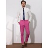 Lars Amadeus Men's Plaid Printed Slim Fit Flat Front Business Dress Pants - 3 of 4