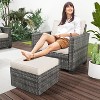 9 Seats Outdoor Wicker Sectional Conversation Set, 6 Pieces Rattan Patio Furniture Set, 2 x Single Chair, 2-Seat Sofa, 3-Seat Sofa and 2 x Ottoman - 2 of 4