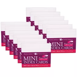 PaperTrail Mini Trayed Index Cards, 3" x 2-1/2", White, 200 Per Pack, 12 Packs