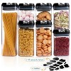 LunaLulinlk Airtight Food Storage Containers with Lids, 7-Pack BPA-Free Kitchen Plastic Storage Containers, Black - 3 of 4