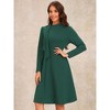 Allegra K Women's Fall Long Sleeve Collar Tie Mock Neck A Line Elegant Midi Dress - 4 of 4