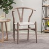 Faux Leather Upholstered Boho Mid-Century Modern Accent Chair with Ash Wood Frame, Y-Shaped Back and Nailhead Accents - 2 of 4