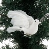 Kurt Adler Christmas Tree Clip Ornament – White Feather Flying Dove with Poseable Wings, Peace Bird Holiday Decor, 6” - 2 of 2