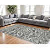 10' Gray and Dark Gray Floral Power Loom Runner Rug - 2 of 4