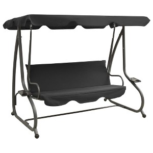 vidaXL Outdoor Swing Bench with Canopy Anthracite - 1 of 4