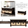 NicBex Storage Bench Modern Wooden Shoe Cabinet with Storage Space, Removable Cushion, Shutter-shaped Doors for Mudroom, Entryway - 3 of 4