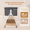 JOYMOR 3 in 1 Baby Bassinet, Bedside Bassinet for Baby, with Comfy Mattress and Wheels, 6 Height Adjustable Easy Folding Portable Bedside Crib - 4 of 4