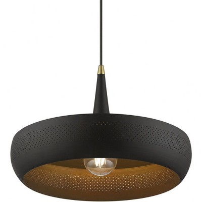 Banbury Modern Indoor/Outdoor Pendant - Black and Antique Brass with LED