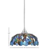 Toltec Lighting Any 1 - Light Pendant in  Chrome with 16" Blue Mosaic Art Glass Shade - 2 of 2