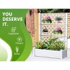 Lyngins 61.7" Raised Garden Bed with Trellis & 78L Capacity, Includes Water Storage,Plant Box for Vegetables,Flowers,Gray White - 2 of 4