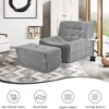 SEVOBAL Sofa Bean Bag Chair for Adults with Ottoman Oversized Beanbag Chair Comfy Lazy Sofa Hip Support Living Room Bedroom, Gray, 38.6"*33.1"*28" - 3 of 4