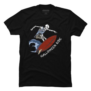 Men's Design By Humans Halloween Surfing Zombie Skeleton Funny Costume t shirt By graceandfinn T-Shirt - 1 of 4