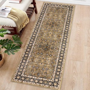 Washable Rug Vintage Rug Non Slip, Retro Oriental Carpet, Soft Non Shedding Thin Floor Covering - 1 of 4