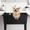 ROVSUN 37-Gallon Freestanding Utility Sink with Faucet, 36" Heightened Basin for Laundry, Garage, Outdoor, Pet Wash, 40"L×24"W×36"H - 2 of 4