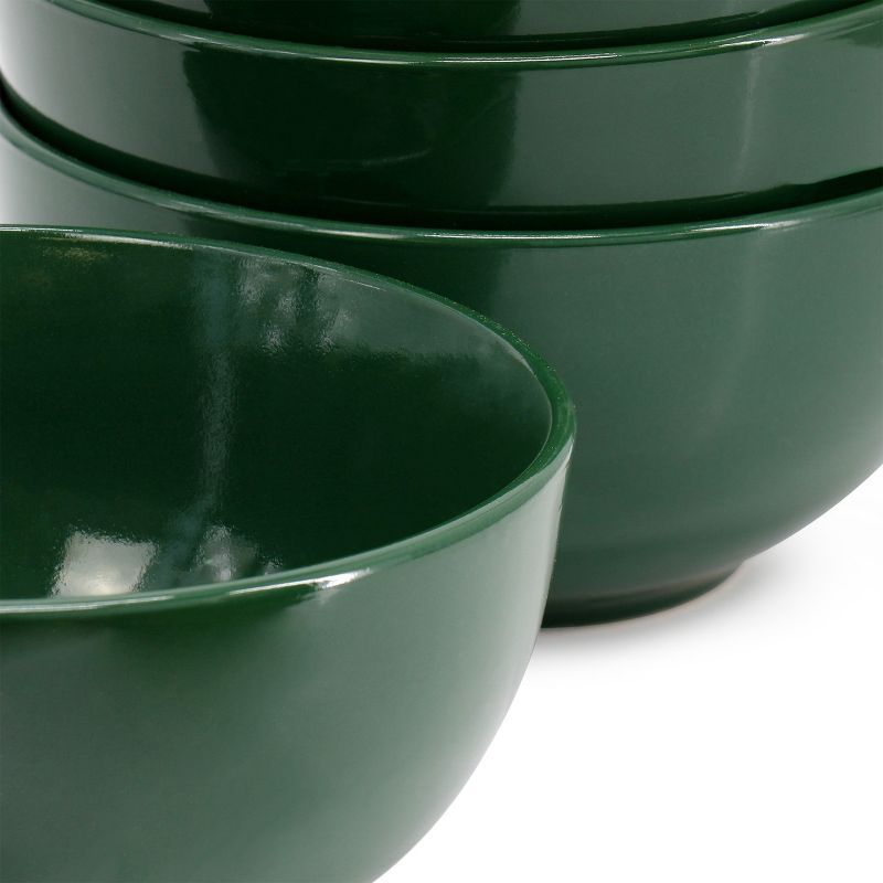 Gibson Simply Essential Display 6 Piece 6 Inch 24oz Stoneware Cereal Bowl Set in Hunter Green, 4 of 6