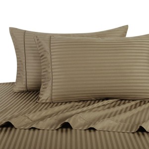 Egyptian Linens Damask Striped 600 Thread Count Sheet Set - 1 of 4
