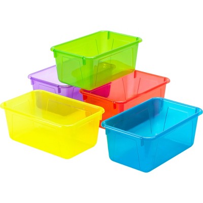 5pk Small Cubby Bin Tint Assorted Colors - Storex