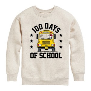 Boys' - Peanuts - Snoopy One Hundred Days Of School Graphic Long Sleeve Fleece Sweatshirt - 1 of 4