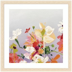 Kate and Laurel Framed Art Facing Each One by Emma Daisy, 26x26, Woodgrain Stripe Blonde - 1 of 4