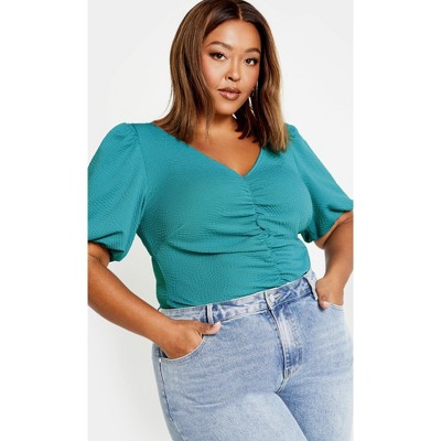 Women's Plus Size Selina Top - jade | CITY CHIC