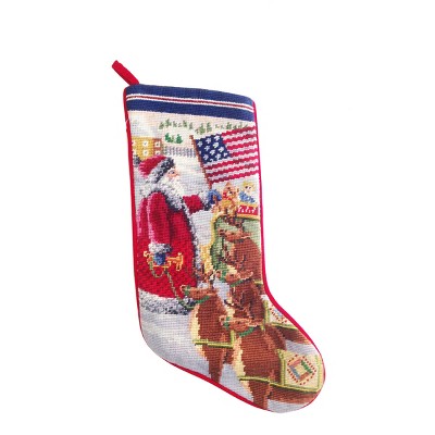 C&F Home Americana Santa July 4th Needlepoint Stocking