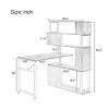 Modern Adjustable L-Shaped Home Office Corner Table,Rotating Computer Table with 5-Tier Storage Shelves,Lockable Casters-Baofuwish - 4 of 4