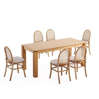 Manhattan Comfort 7pc 70.86" Rockaway and Paragon Rectangle Dining Set