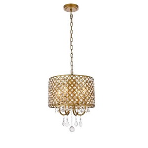 Elegant Lighting Elise 14 inch pendant in brass - 1 of 4