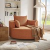 KTMBDW Swivel Accent Chair, Barrel Upholstered Fabric Barrel Sofa Chair with 3 Removable Pillows for Living Room - 4 of 4