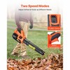 20V Cordless Leaf Blower with 2-Speed Control, 450 CFM Lightweight Electric Blower with Battery & Charger - 3 of 4