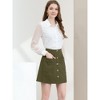 Allegra K Women's Buttons Front A-line Short Cargo Casual Skirt - 2 of 4