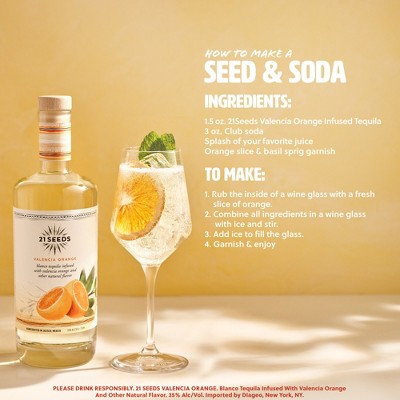 21 Seeds Valencia Orange Infused Blanco Tequila - 750ml Bottle